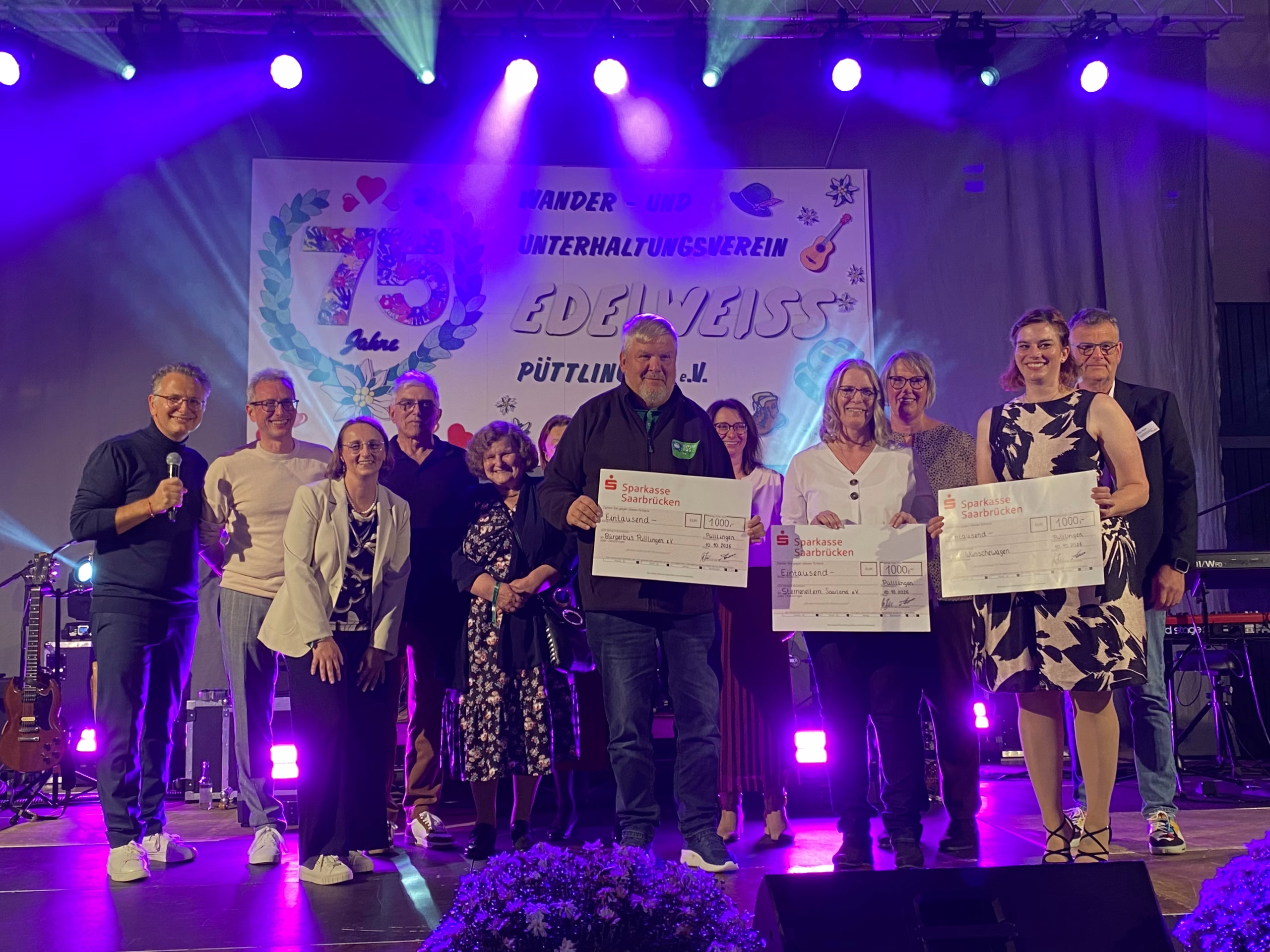 Wander- und Unterhaltungsverein Edelweiß Püttlingen e.V. spendet im Rahmen seines 75-jährigen Jubiläums 3.000 Euro für den guten Zweck